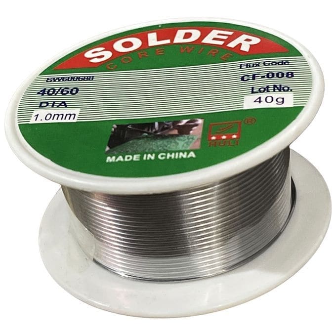 100g Solder Wire Reel | 63/37 Tin-Lead Rosin Core (1mm / 0.8mm) 2% Flux for Electronics & PCB Soldering