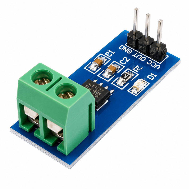 ACS712T 20A Current Sensor Module for Arduino, ESP32 & DC/AC Current Measurement