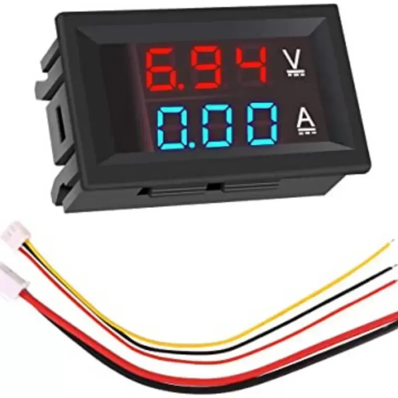 DC 0–100V 10A Digital Voltmeter Ammeter | Dual LED Voltage & Current Meter Panel for Arduino, Solar & Battery Monitoring Systems