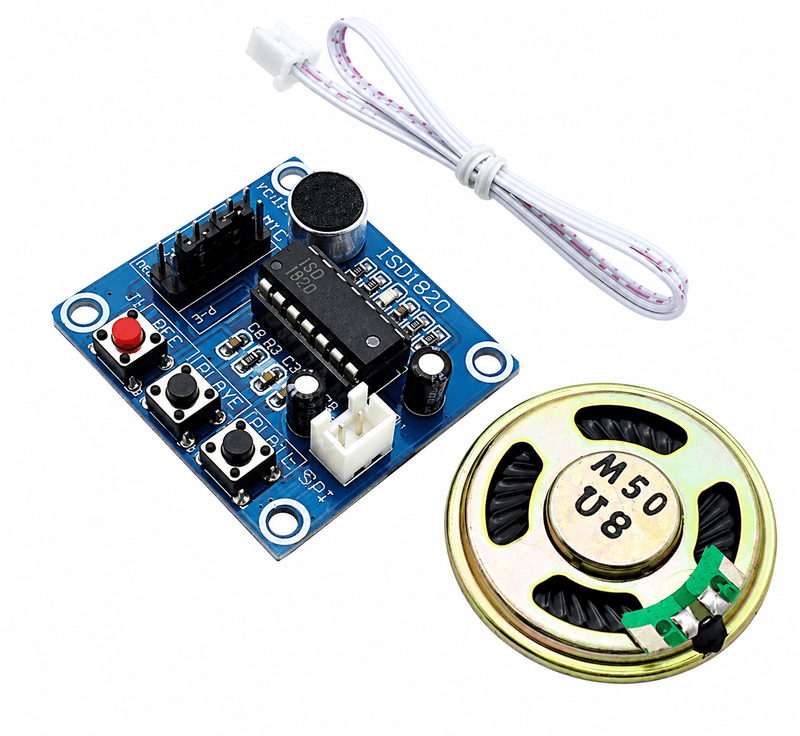 ISD1820 Sound Voice Recording Playback Module with Onboard Microphone | 10-Second Audio Recorder Board