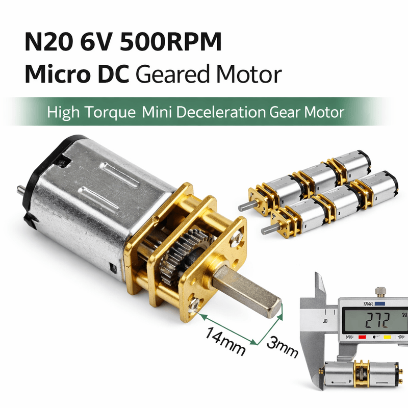 N20 6V 500RPM DC Geared Motor – High Torque Mini Metal Gear Motor for Arduino, Robotics & DIY Projects
